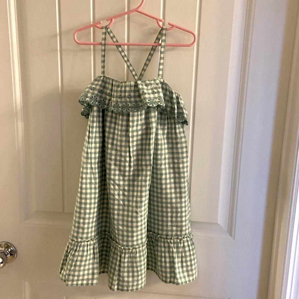 NWT Girls Polo Ralph Lauren Gingham Cotton Madras Dress, 6